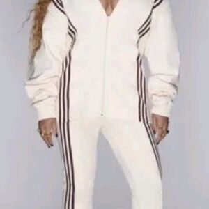 adidas Originals White Track Suit with Black Stripes